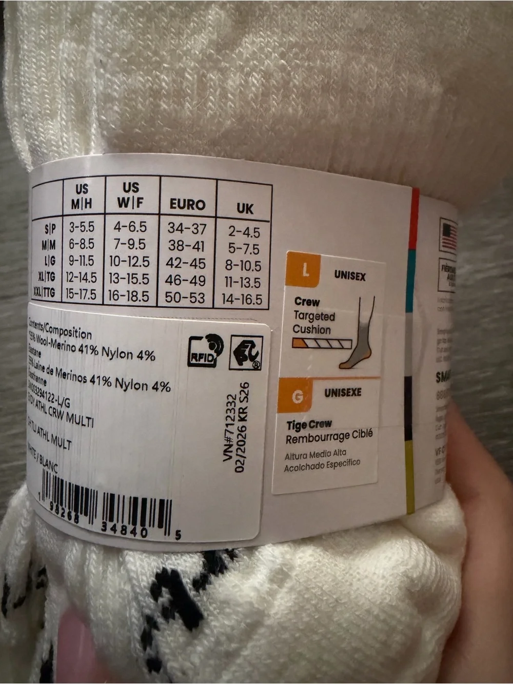 NWT Smartwool Everyday Athletic Crew Socks